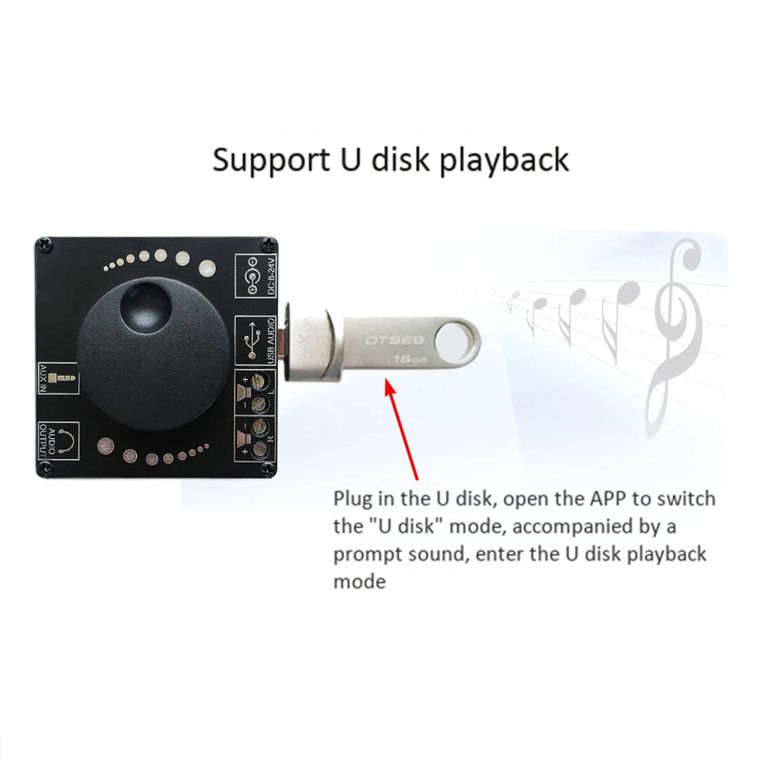 Mini placa amplificadora de Audio Digital inalámbrica, Bluetooth 5,0, 50W + 50W, amplificador estéreo, 3,5 MM, AUX, USB, APP - imagen 3