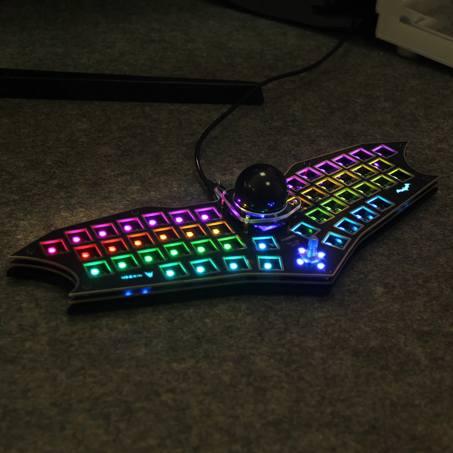 Bat-Teclado mecánico Macro programable a través de juegos de diseñador intercambiables en caliente sin tapas, Kit de teclado RGB, 47 teclas, nuevo - imagen 4