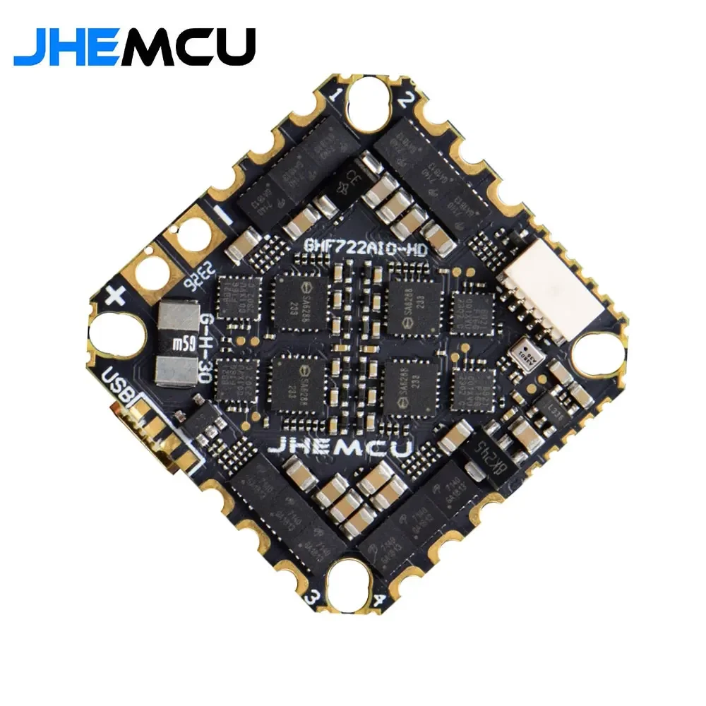 JHEMCU GHF722AIO-HD 40A AIO controlador de vuelo F722 FC Baro OSD BlackBox 40A 4 en 1 ESC 2-6S para RC FPV Freestyle Cinewhoop Drone - imagen 2