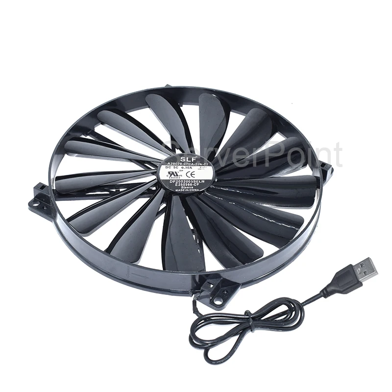 SENLIFANG-ventilador silencioso para ordenador portátil, dispositivo de refrigeración de 20CM, A20020-07CA-2JN-F1 DF2002005SELN 5V 0.30A 21CFM 600RPM USB 60cm