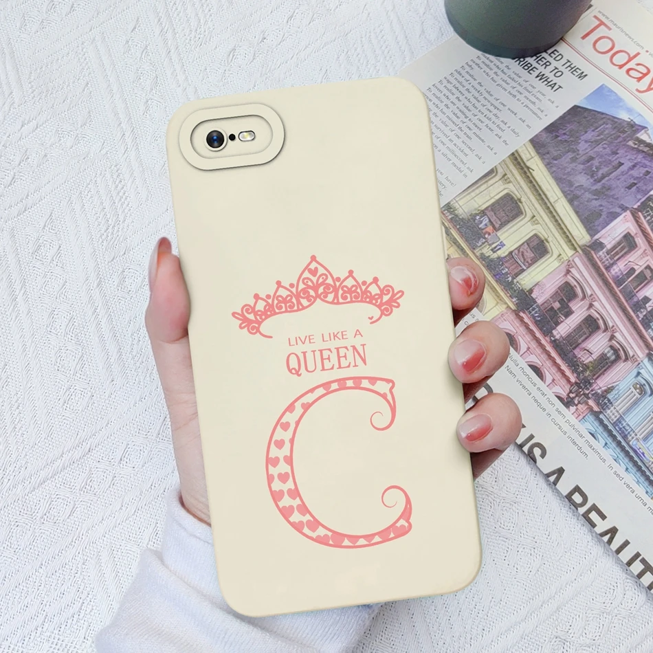 Funda de teléfono para OPPO A1K Realme C2, protector de silicona líquida con letras y parachoques, protección completa para A1 K A-Z C 2, regalo para pareja - imagen 3