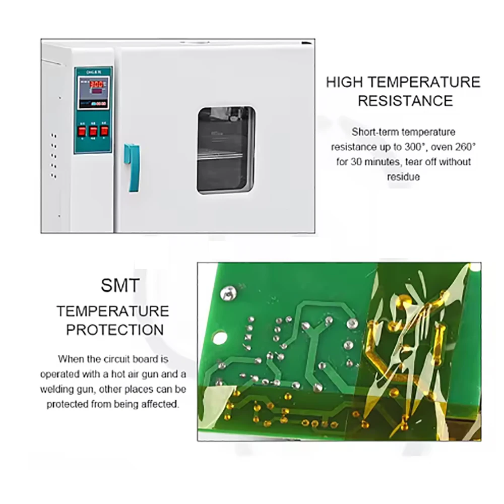 Cinta BGA de calor de alta temperatura dorada de 30m, cinta aislante térmica, protección de tablero electrónico, cinta aislante adhesiva de poliimida - imagen 4