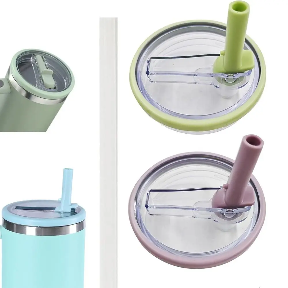 Cubierta de paja de 40oz para taza/taza de vaso, tapas de copa de hielo reutilizables a prueba de derrames y resistentes a salpicaduras
