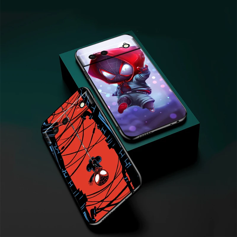 Funda de teléfono de dibujos animados de Los Vengadores de Marvel para Google Pixel 9, 8, 7 Pro, 6 Pro, 6A, 5A, 5, 4, 4A XL, 5G, Fundas suaves negras - imagen 4