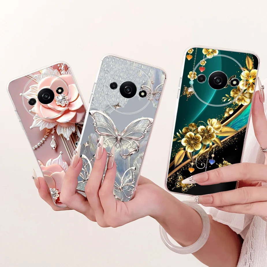 Para Xiaomi Redmi A3 A3x funda elegante mariposa pintada funda de silicona transparente para Redmi A3 Pro A4 RedmiA3 RedmiA4 Fundas suaves - imagen 4