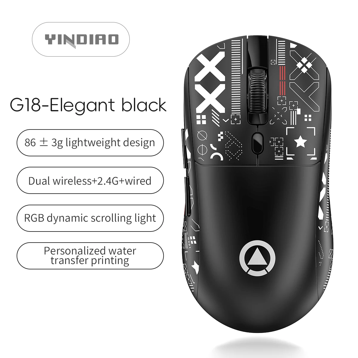 Ratón inalámbrico, Bluetooth/2.4G/ratón trimodo con cable, ratón para juegos