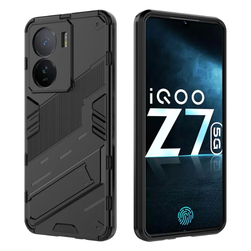 Funda de teléfono a prueba de golpes para Vivo iQOO Z7x Z7 Pro 5G Armor, funda trasera para iQOO Z7, soporte magnético, funda protectora anticaída - imagen 2