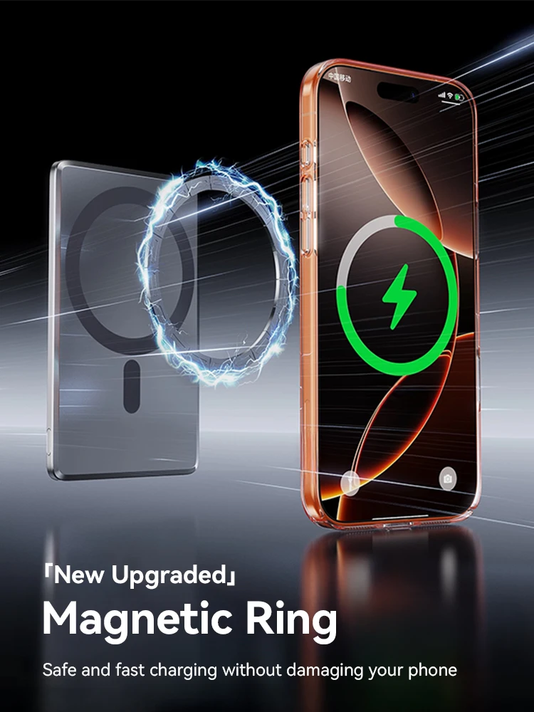 Funda magnética Joyroom para iPhone 17 16 Pro Max, funda transparente antiamarilla para iPhone 17 Pro, funda fina con cargador inalámbrico - imagen 3