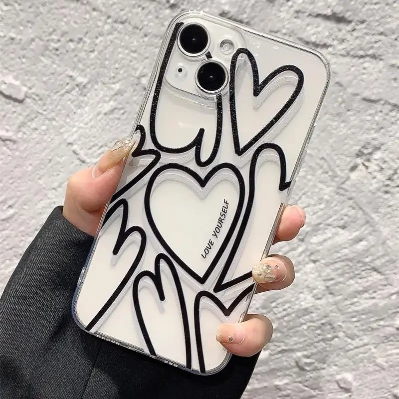 Funda de teléfono con flores de Margarita para IPhone 11, funda para IPhone 12, 13, 14, 15 Pro Max XS XR X 7, 8, 15 Plus SE, funda colorida con corazón de amor - imagen 3