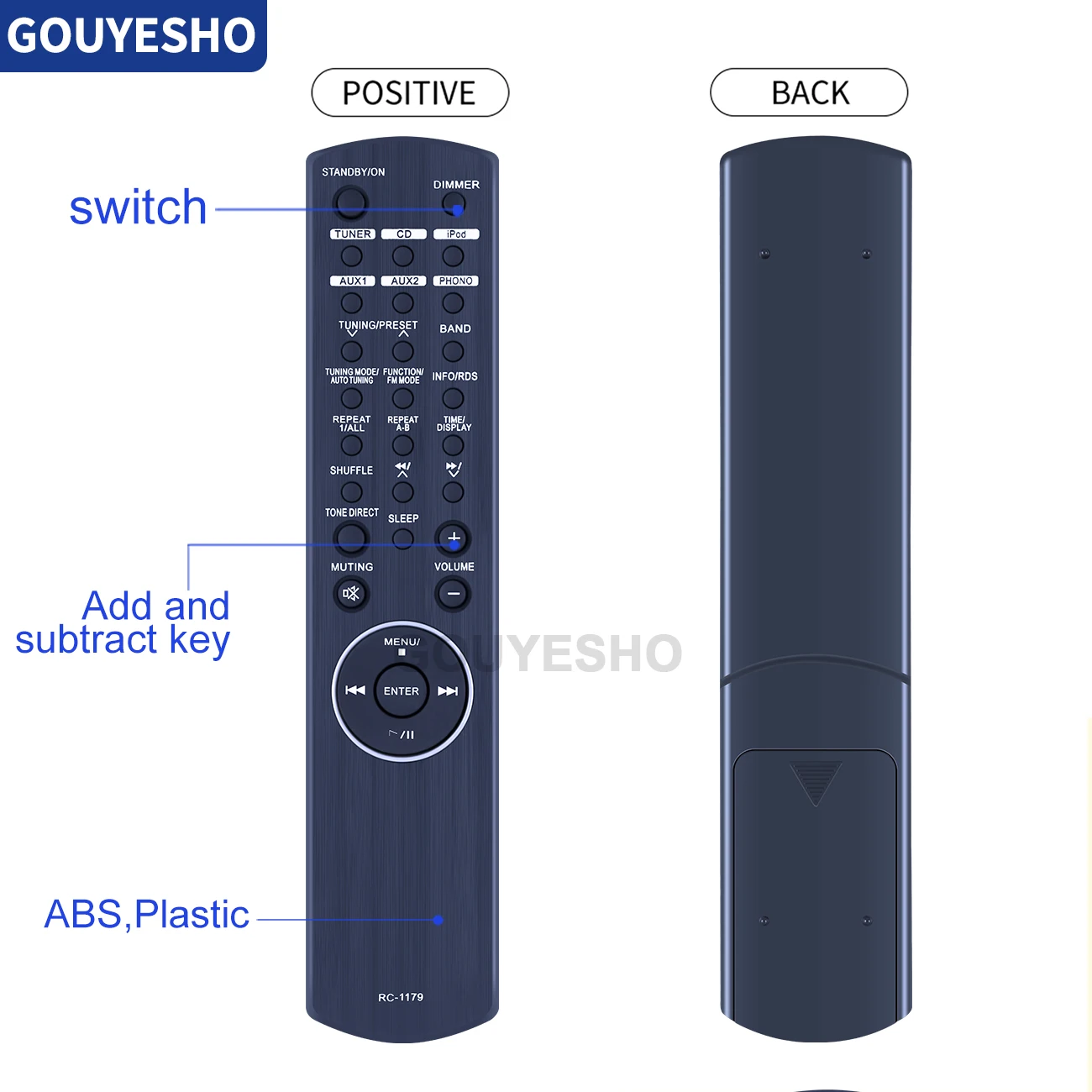 Nuevo mando a distancia adecuado para Teac, RC-1179, CR-H500, AV, reproductor de sistema de Audio - imagen 5