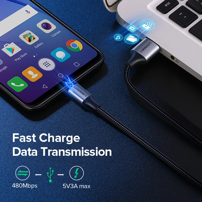 Ugreen cable micro USB carga rápida compatible Samsung Xiaomi HTC - imagen 5