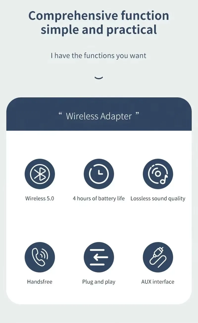 VIKEFON Bluetooth 5,0 receptor transmisor llamada 3,5mm AUX Jack USB Dongle estéreo música adaptador de Audio inalámbrico para TV PC Kit de coche - imagen 3