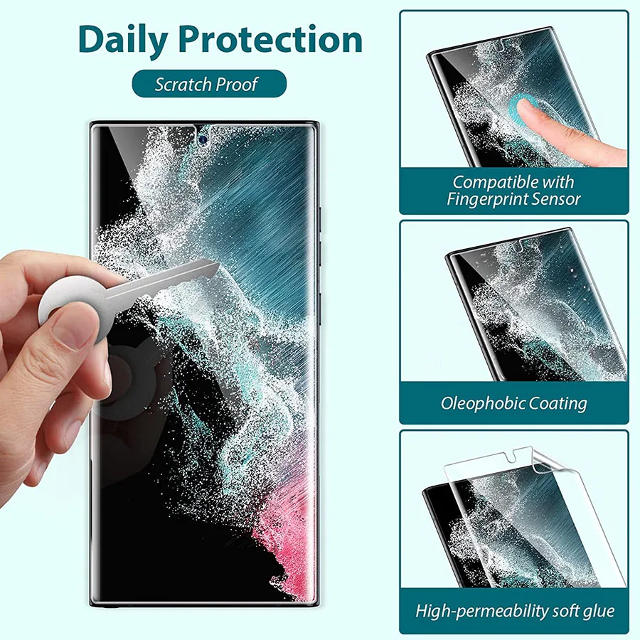Protector de pantalla curvado 3D para móvil, película de hidrogel Ultra 5G para Samsung Galaxy Note 20, S20, S21, S22, S8, S9, S10, Note 10 Plus, 4 Uds. - imagen 5