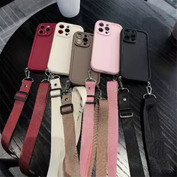 Crossbody Necklace Lanyard Chain Phone Case For Motorola MOTO Edge 50 60 Fusion Edge 50 Neo Edge 50 Pro Ultra Matte Soft Cover