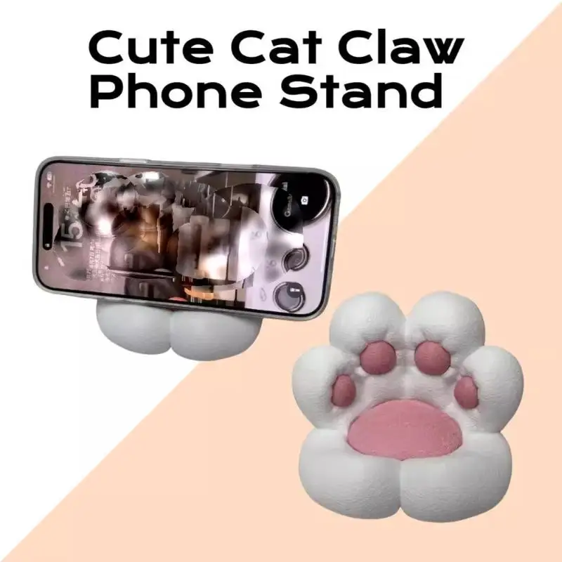 Soporte de dibujos animados para teléfono inteligente, soporte para teléfono móvil con pata de gato, adorno de escritorio para regalos, 1 Uds. - imagen 2