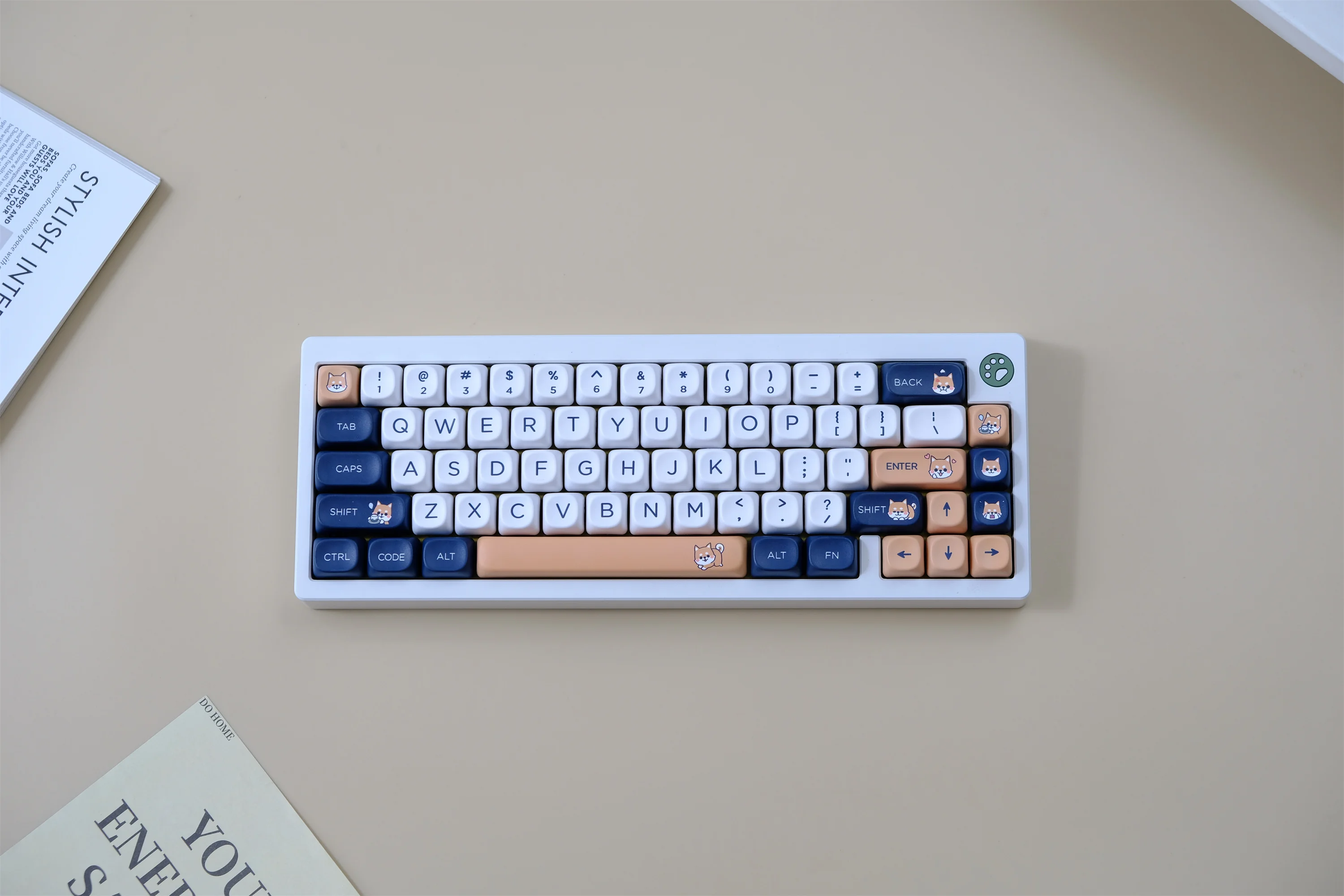 Juego de teclas de 132 teclas para perro, Material PBT, perfil MOA, DYE-SUB, teclas personalizadas para teclado mecánico CHERRY MX Switch