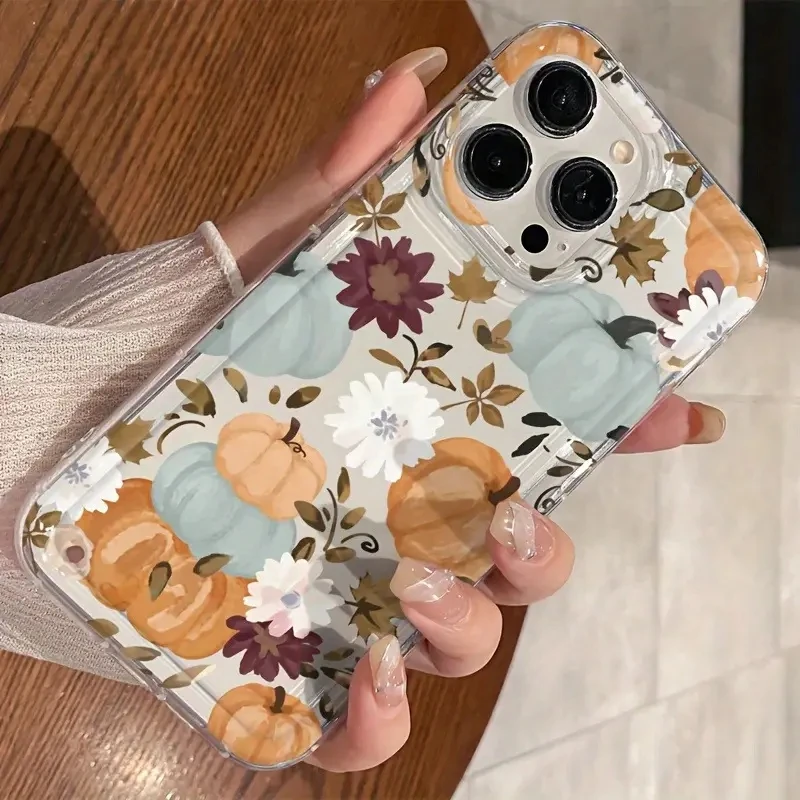 Funda de teléfono transparente con flores y calabaza vibrantes para Xiaomi Redmi Note 13 Pro 12 11 10 9 Pro Plus 12S 9S 13C 5G 4G, funda suave - imagen 4