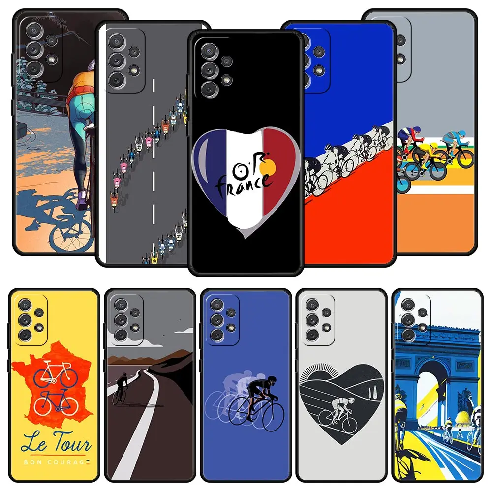 Funda de teléfono para ejercicio de bicicleta francesa, funda para Samsung A51 A71 A21S A17 A11 A15 A25 A23 A33 A53 A73 A07 A03S A05S A13 A35 A55 5G