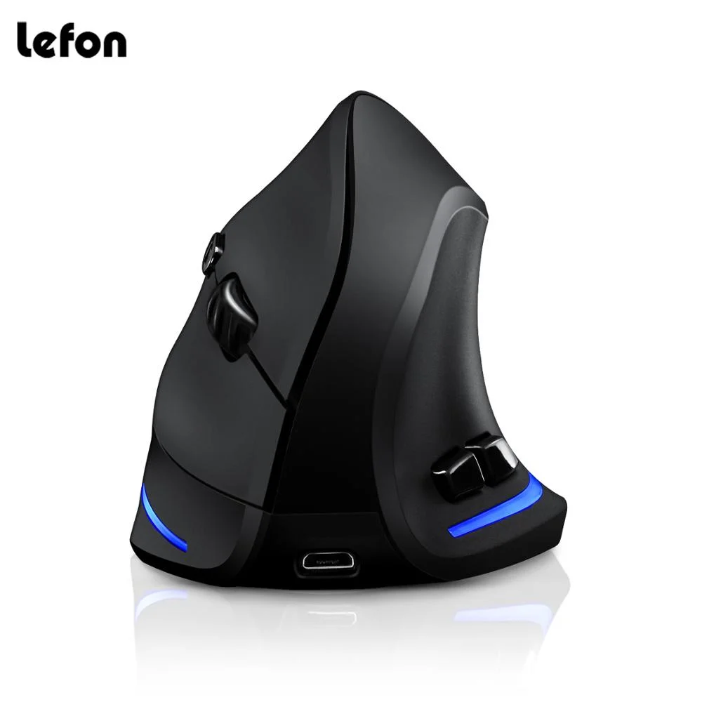 Lefon Ratón Inalámbrico Vertical Juegos Mouse Ergonómico Recargable RGB Óptico USB Windows Mac 2400 DPI 2.4G PUBG LOL - Vista principal del producto