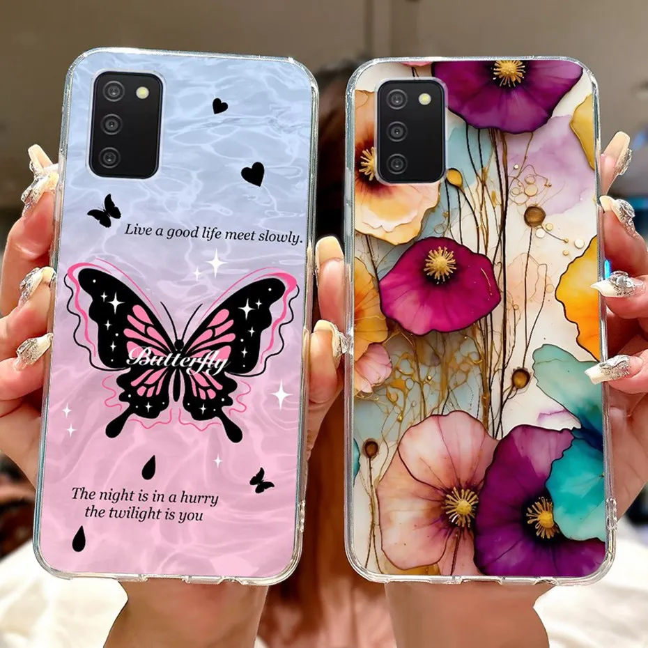 Funda de teléfono con pintura bonita para Samsung Galaxy A03s, fundas traseras de silicona suave TPU para Samsung A03S SM-A037F A037G, parachoques