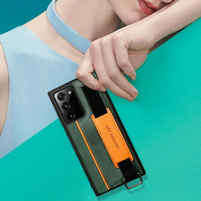 Funda para Samsung Galaxy S25 S24 S23 S22 S21 Ultra Note Plus A54 A53 A52S A72 PU pulsera de cuero correa tarjetero funda Shell - imagen 5