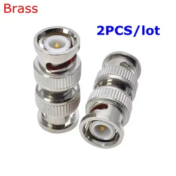Q9-conector BNC macho a macho, adaptador de conector recto RF para vídeo CCTV, seguridad, latón, niquelado, cobre