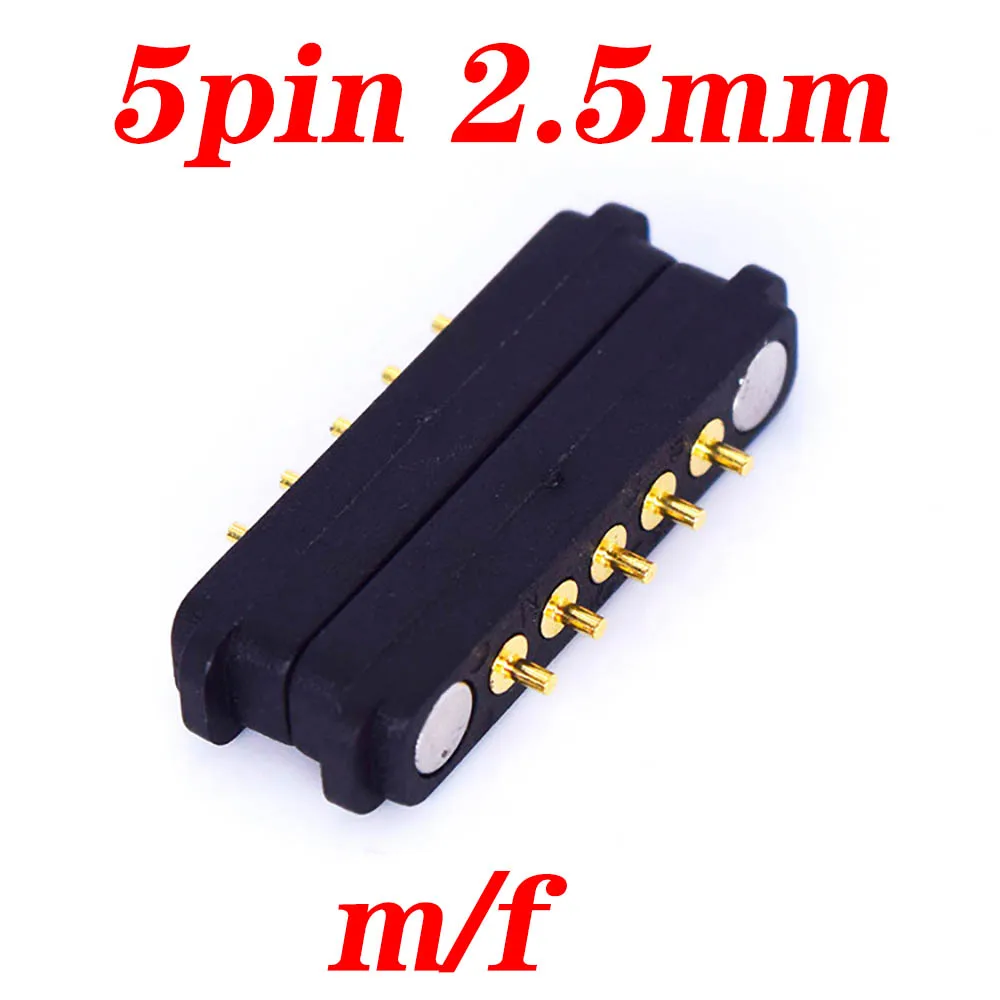 20 piezas conector Pogo Pin magnético de 5 pines Pogopin macho hembra con resorte toma de corriente CC 5P - imagen 2