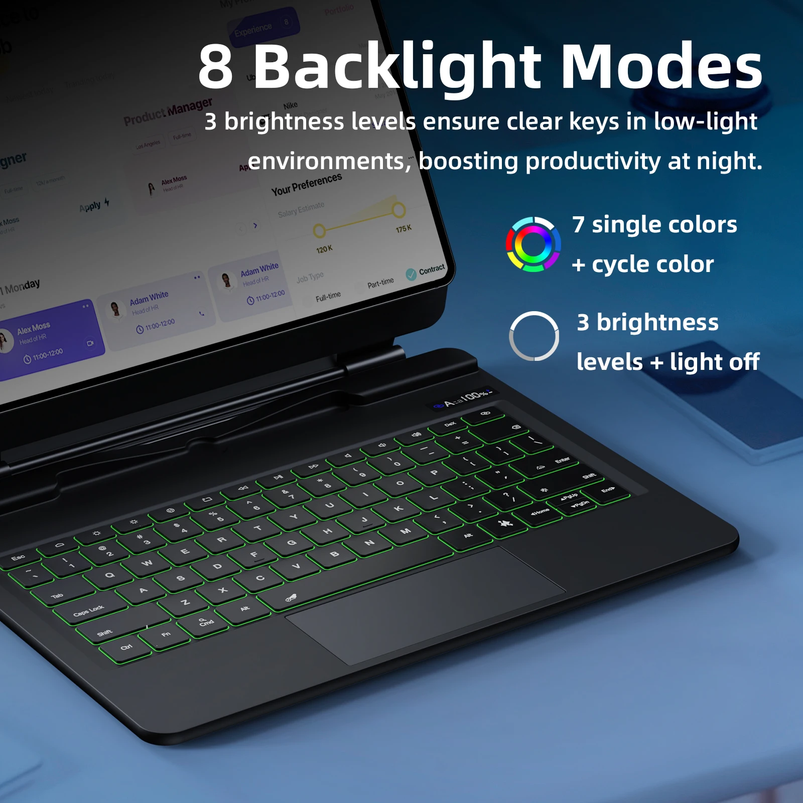 Teclado mágico para Samsung Galaxy Tab S10 FE PLUS, ángulo ajustable flotante de 13,1 pulgadas, acceso con un solo clic a Bixby con portalápices - imagen 4
