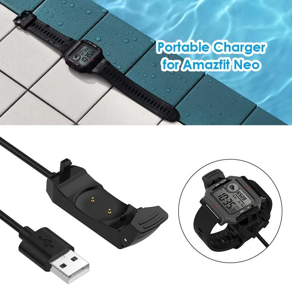 Cable de carga USB de 1m, cargador de reloj inteligente para Huami Amazfit Neo, Cable de carga inalámbrico, dispositivo de carga portátil - imagen 3