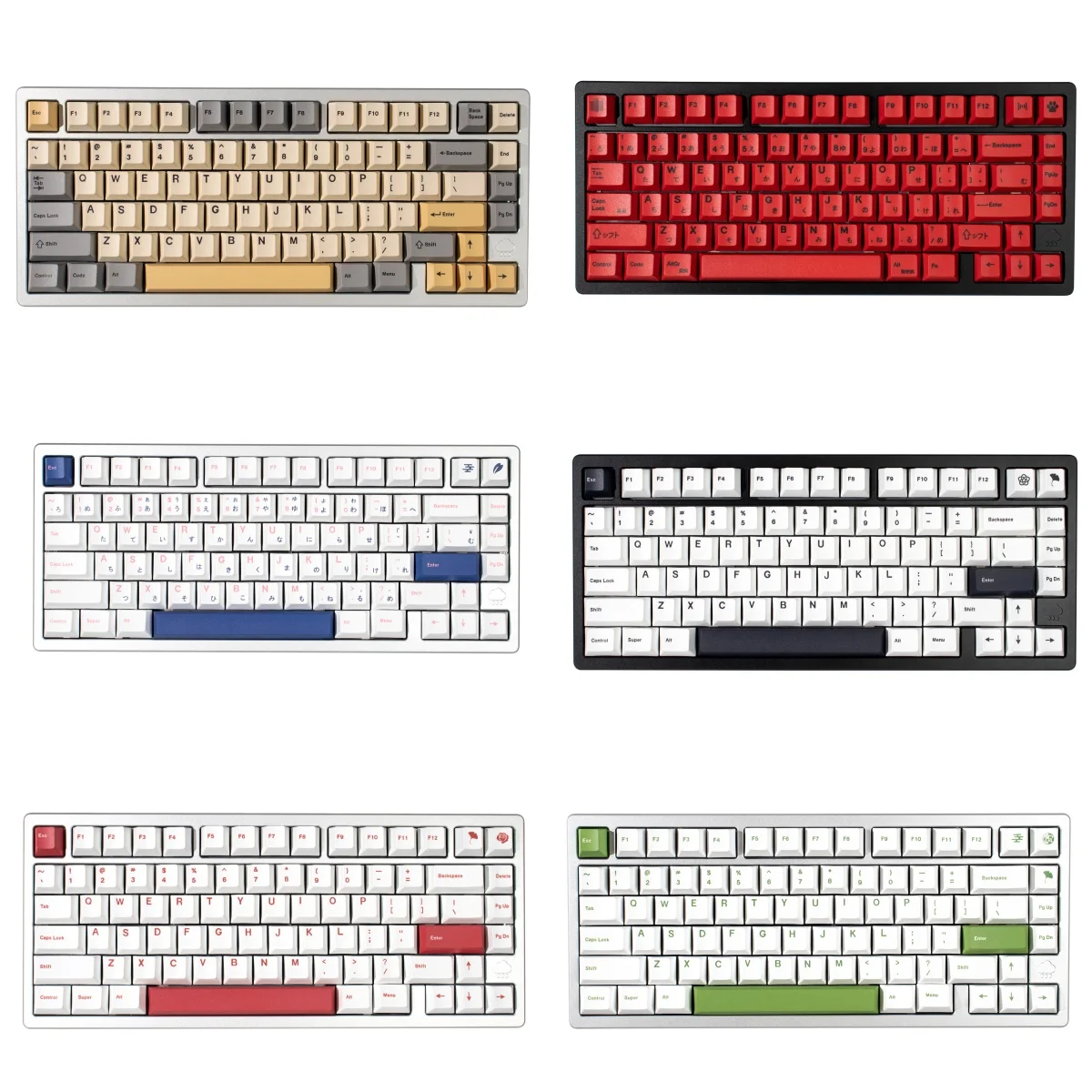 Teclas PBT Perfil Cherry WOB en Inglés y Japonés para Interruptores MX
