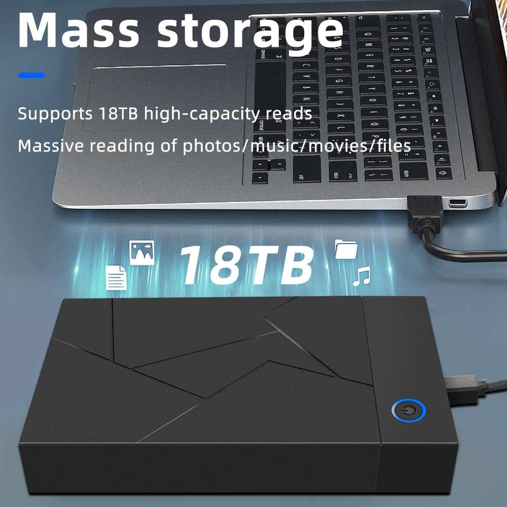 TISHRIC-carcasa de disco duro externo, carcasa para HDD 3,5, 2,5, 3,0, SATA a USB 3,5, 450 Mb/s, 18TB - imagen 2