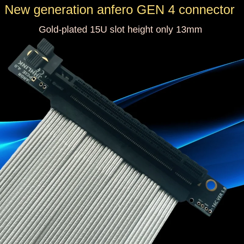 Cable elevador PCIe 4,0x16 A x16 de alta velocidad, extensor Chapado en plata PCIe 4,0, GPU para juegos, tarjeta de Video ATX RTX 3090, montaje Vertical - imagen 5