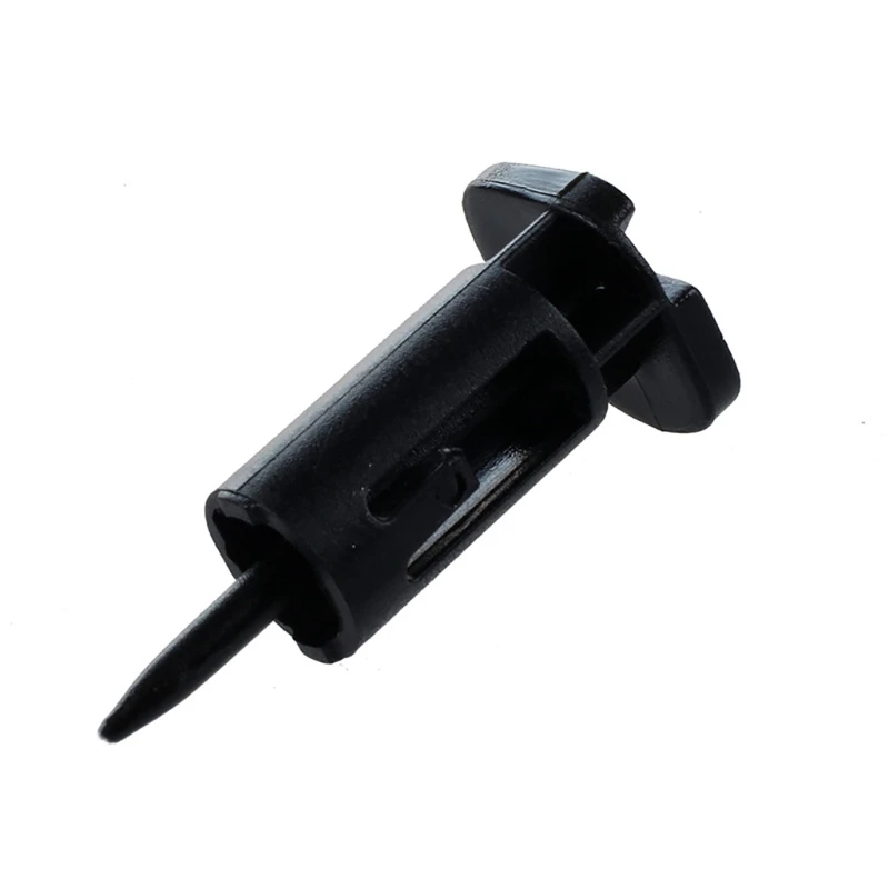 Una pieza de plástico negra con un tornillo