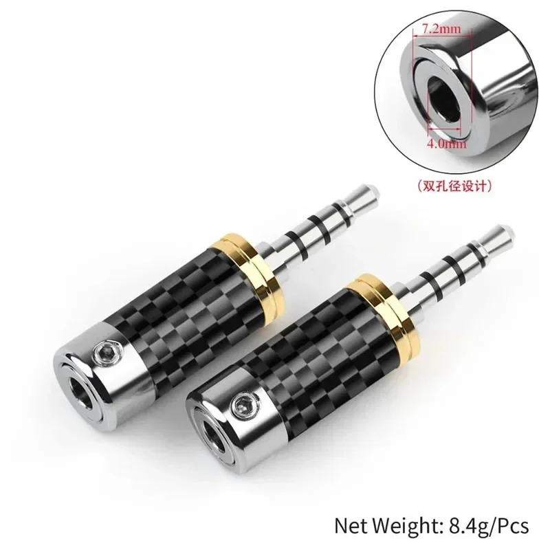 Conector de Cable de auriculares DIY, conector Jack de 3,5mm, enchufe de Audio macho de 4 polos con micrófono, Terminal de altavoz 3,5 chapado en oro rodio - imagen 2