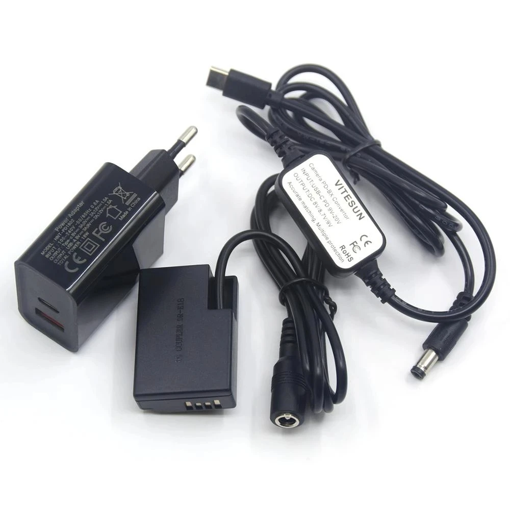 Batería ficticia de DR-E18, Cable de Banco de energía USB tipo C de LP-E17, cargador PD para Canon 750D, 760D, T6S, 77D, 800D, 850D, Rebel, SL2, R10 - imagen 3