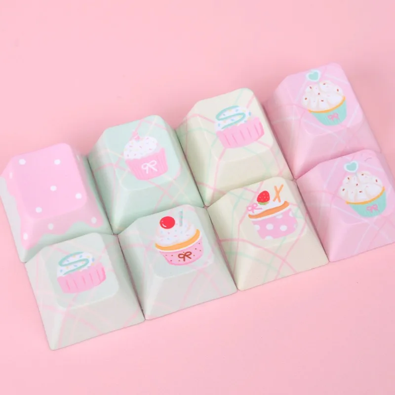 Juego de teclas con tema de postre de verano, perfil de cereza PBT, teclas originales personalizadas hechas a mano para teclado mecánico, accesorios de regalo - imagen 5