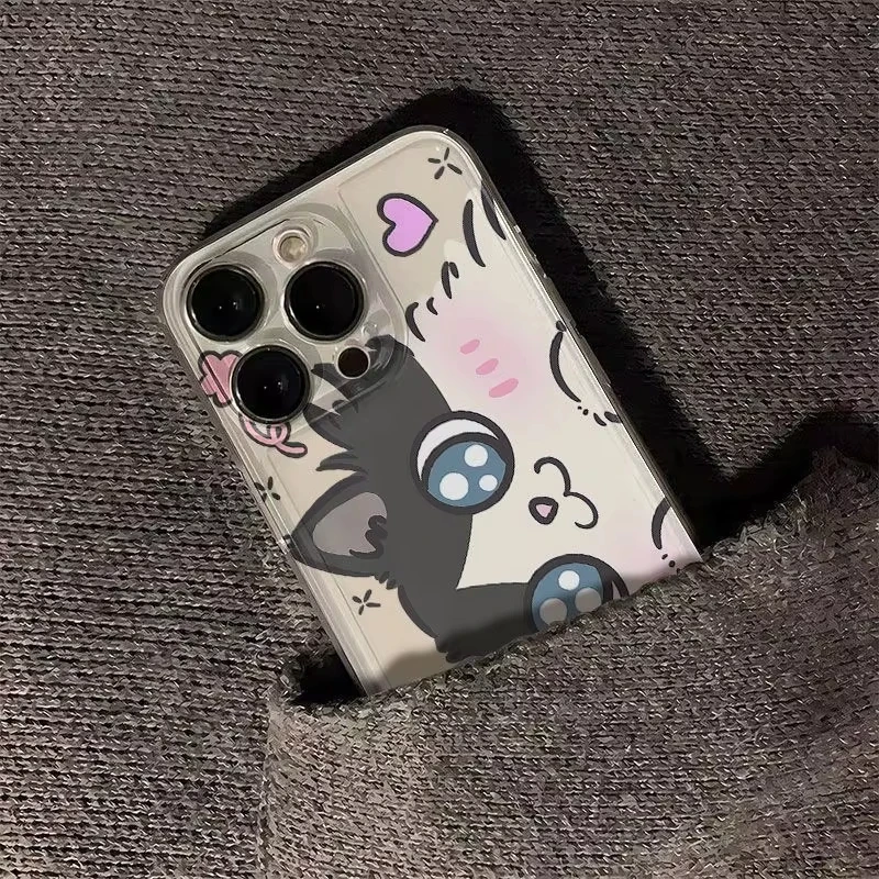 Funda de teléfono transparente con bonitos gatos grises y naranjas para iPhone 17 Air 17 16 15 14 Plus 13 12 11 Pro Max XR XS MAX MINI cubierta trasera de parachoques - imagen 2