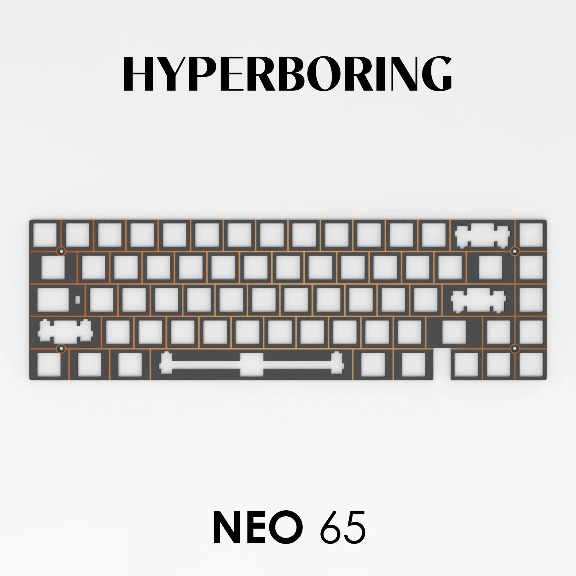 Placa de teclado mecánico NEO65 PC Aluminio FR4 (para tipo estabilizador montado en placa)