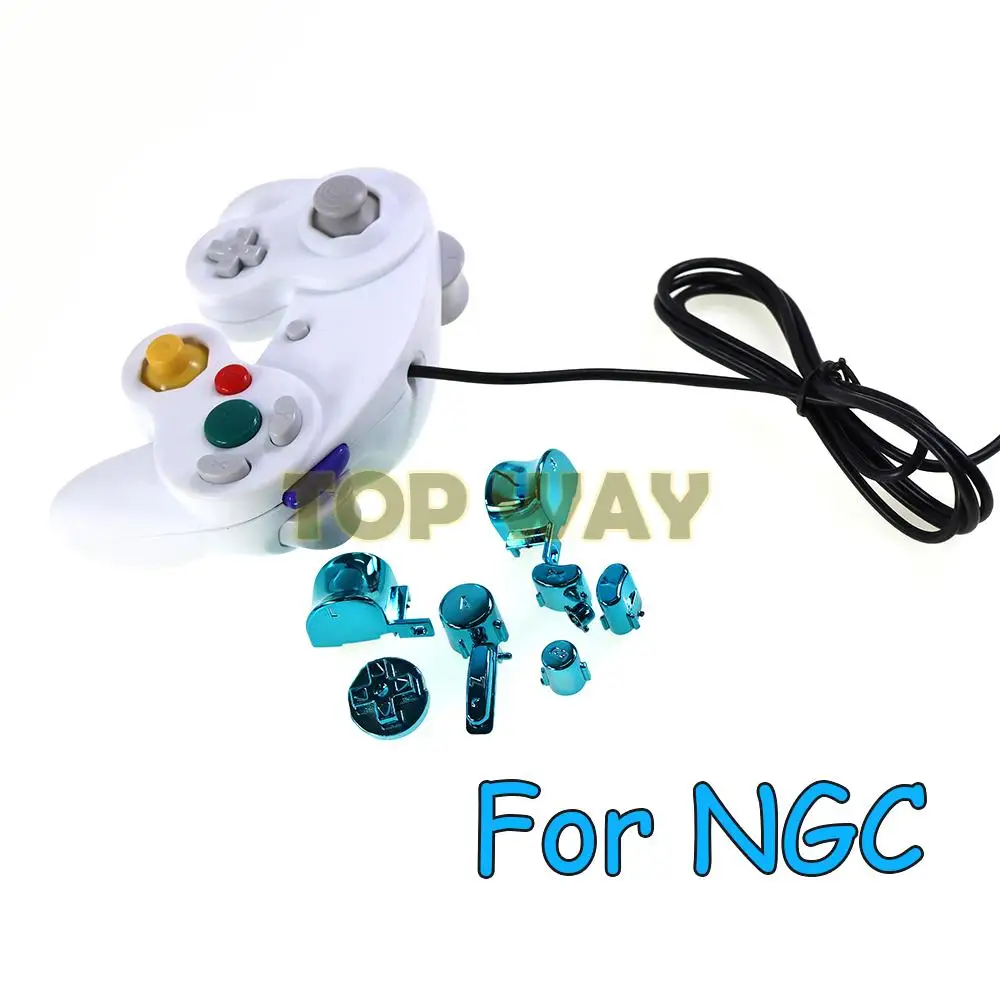 1 Juego de repuesto para controlador Gamecube, juego de botones de galvanoplastia chapados en oro con accesorios de botones NGC