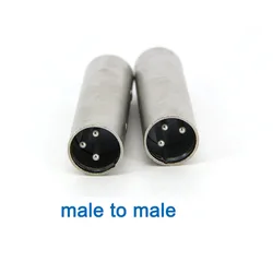 Adaptador de micrófono XLR macho 3 pines a XLR macho