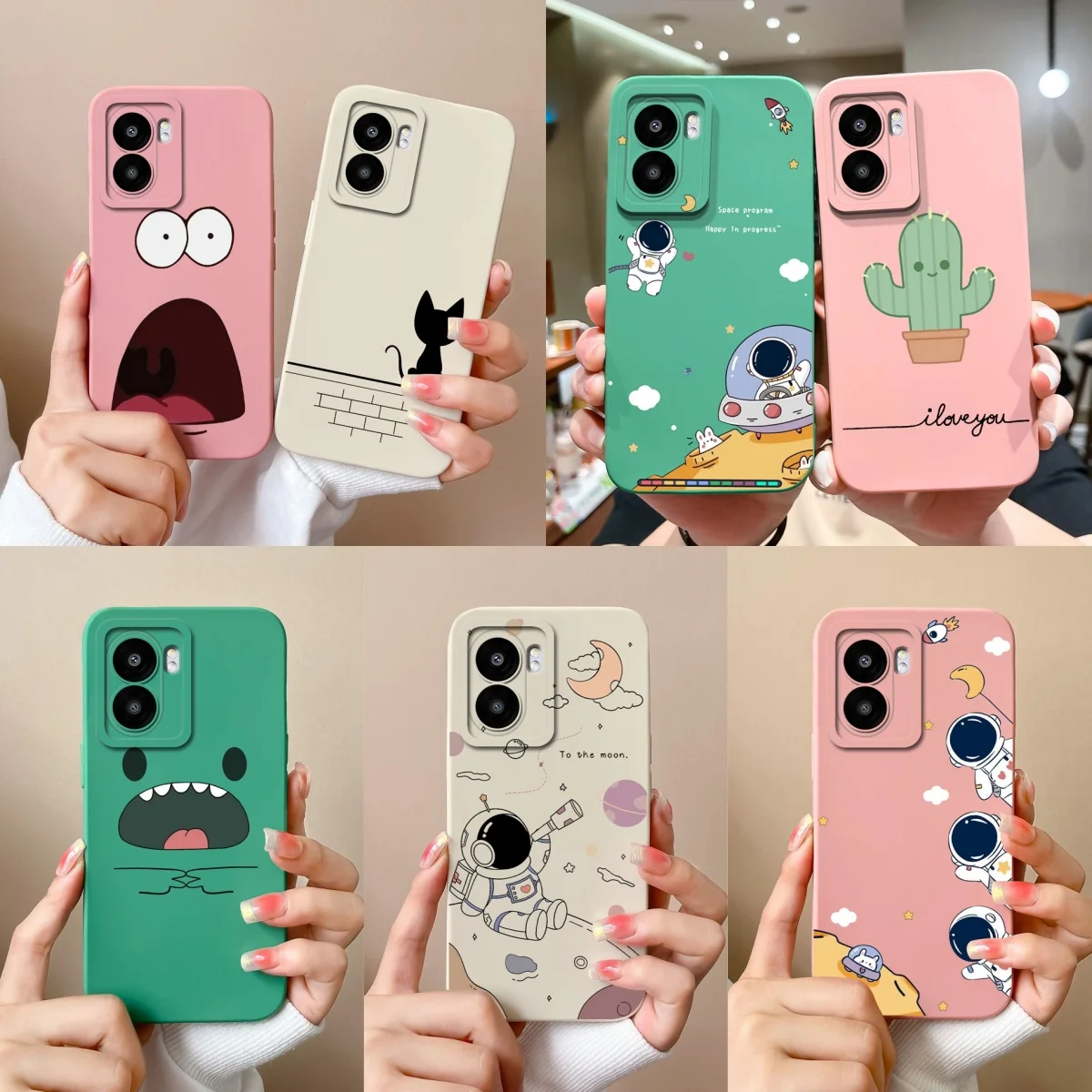 Fundas para Oppo A57, A57E, A57S, 4G, 5G, carcasa de silicona líquida de astronauta de dibujos animados encantador para OppoA57 E A 57S 4G 5G