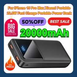 Para IPhone 15 Pro Max Xiaomi portátil 22,5 W carga rápida portátil 20000 mAh banco de energía