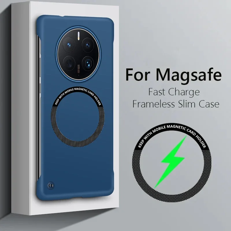 Funda Magsafe magnética ultrafina de lujo sin marco para Huawei Mate 40 Pro 50 Pro, funda trasera mate dura delgada para PC - imagen 5