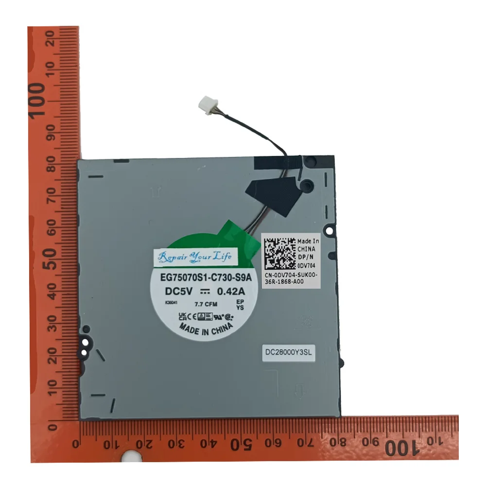 Ventilador de refrigeración para ordenador portátil, enfriador para DELL Precision 7670, M7670, A5500, CN-0DV704, DV704, Notebook, PC, radiador, EG75070S1-C730-S9A, DC5V - imagen 4