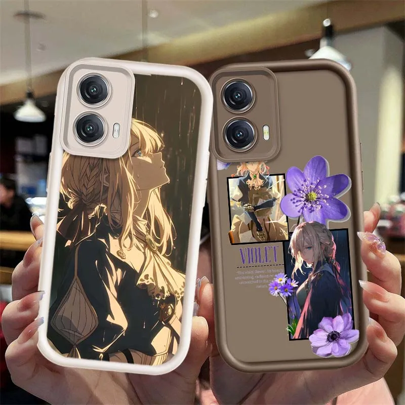 Funda violeta Evergarden para Motorola G Stylus Pure G55 G54 G75 G85 G84 G32 G24 G23 G13 G04 5G 2025, funda de teléfono con escalera ocular - imagen 2