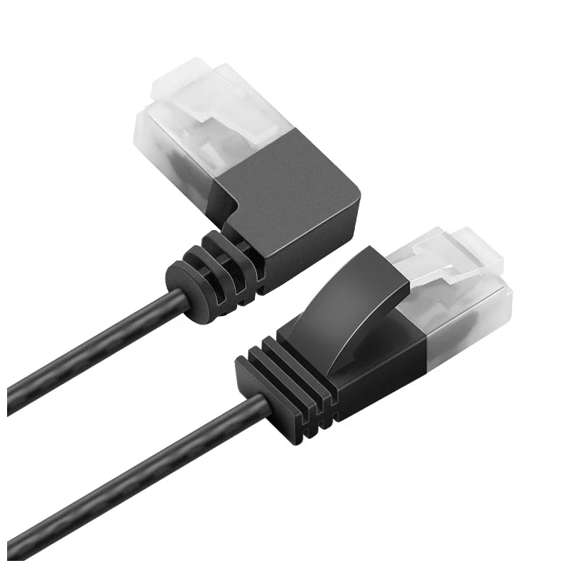 Cable Ethernet Cat6 ultradelgado RJ45, Cable de red UTP de ángulo recto, Cable de parche de 90 grados, Cables Lan Cat6a para enrutador portátil y TV BOX - imagen 4