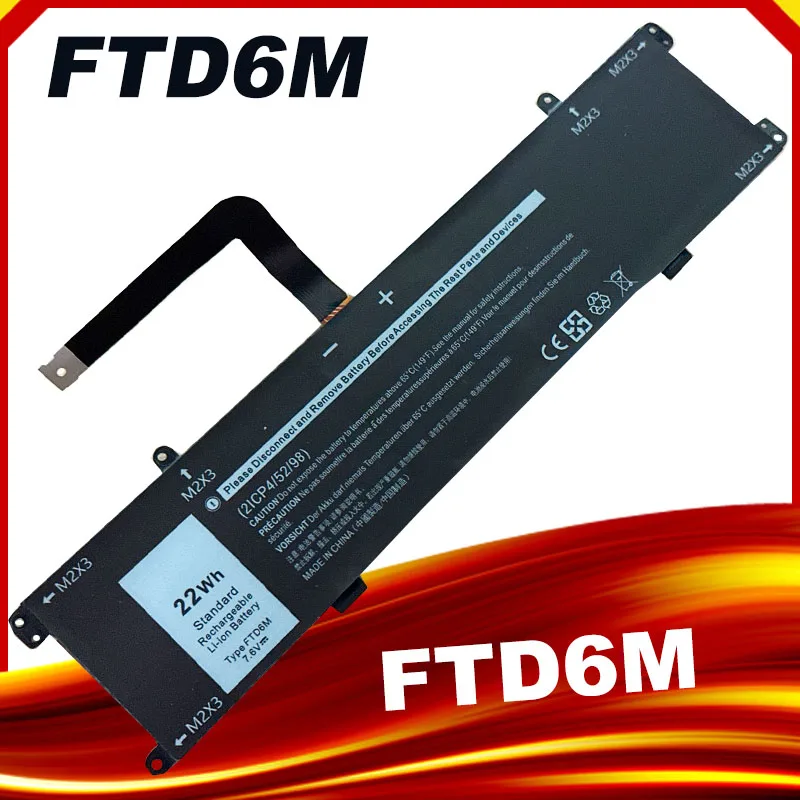 SeagullStar FTD6M 06HHW5 K17M-BK-US 6HHW5 K17M batería del ordenador portátil para Dell Latitude 7285 teclado 2 en 1 E7285 7,6 V 22Wh/2750mAh
