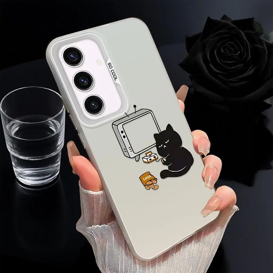 Funda para Xiaomi Poco F3 GT F4 C51 X3 Pro C50 X5 X3 NFC funda trasera de teléfono dibujos animados creativo gato negro - imagen 2