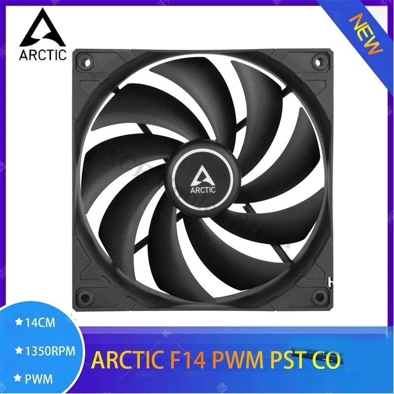 ARCTIC F14 PWM PST/CO Negro 14cm Ventilador con cubierta de PC 140MM Ventilador de refrigeración de CPU Control de temperatura PWM de 4 pines - imagen 2