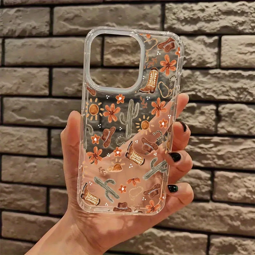 Funda de teléfono transparente con estética de vaquero costero para iPhone 17 Pro Max 16 15 14 13 12 11 XS X XR 7 8 Plus SE2 cubierta acrílica - imagen 3